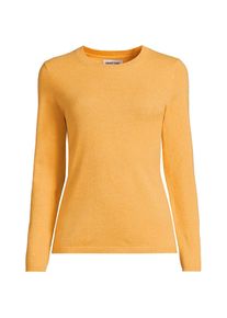LANDS' END Kaschmir-Pullover mit rundem Ausschnitt, Damen, size: regular, Gelb, Kaschmir, by Lands' End