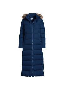 LANDS' END Maxi-Daunenmantel mit Kapuze f&uuml;r Damen in Petite-Gr&ouml;&szlig;e, Damen, size: petite, Blau, Polyester, by Lands' End