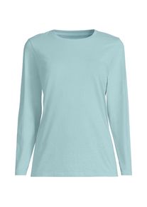 LANDS' END Supima-Shirt, Langarm in Petite-Gr&ouml;&szlig;e, Damen, size: petite, Gr&uuml;n, Baumwolle, by Lands' End