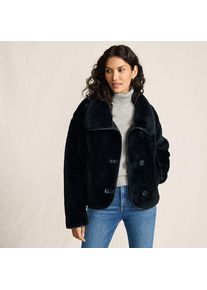 LANDS' END Webpelzjacke f&uuml;r Damen, Damen, size: regular, Schwarz, Polyester, by Lands' End