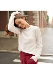 LANDS' END Pullover mit Perlen&auml;rmeln f&uuml;r Damen, Damen, size: regular, Elfenbein, Polyacryl/Woll-Mischung, by Lands' End