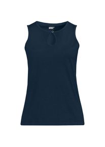 LANDS' END Supima-Top mit Keyhole-Ausschnitt f&uuml;r Damen, Damen, size: regular, Blau, Baumwolle, by Lands' End
