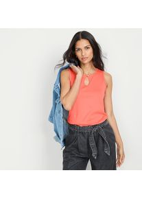 LANDS' END Supima-Top mit Keyhole-Ausschnitt f&uuml;r Damen, Damen, size: regular, Orange, Baumwolle, by Lands' End