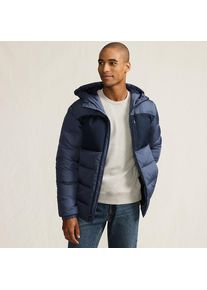 LANDS' END Daunen-Kapuzenjacke Colorblock f&uuml;r Herren, Herren, size: regular, Blau, Polyester, by Lands' End