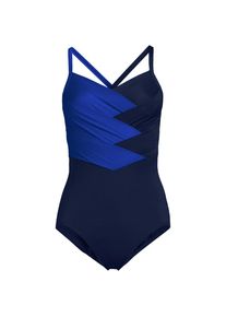 LANDS' END Shape-Badeanzug SLENDER mit Webdetail f&uuml;r Damen in Plus-Gr&ouml;&szlig;e, Damen, size: plus, Blau, Elasthan/Nylon-Mischung, by Lands' End