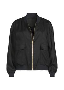 LANDS' END Leinen-Bomberjacke f&uuml;r Damen, Damen, size: regular, Schwarz, Leinen, by Lands' End