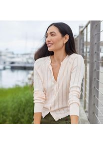 LANDS' END Ajour-Cardigan aus Baumwolle f&uuml;r Damen, Damen, size: regular, Pink, Baumwolle, by Lands' End