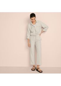 LANDS' END 7/8-Twillhose, Damen, size: regular, Beige, Polyester/Viskose, by Lands' End