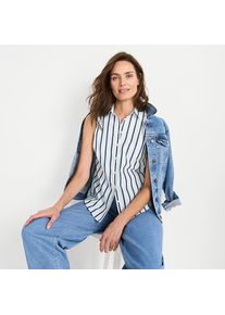 LANDS' END B&uuml;gelleichte &auml;rmellose Hemdbluse f&uuml;r Damen, Damen, size: regular, Wei&szlig;, Baumwolle, by Lands' End