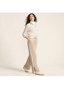 LANDS' END Gerade Jerseyhose mit Kontraststreifen f&uuml;r Damen, Damen, size: regular, Elfenbein, Baumwolle, by Lands' End