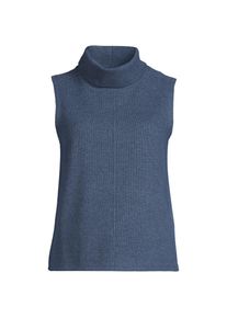 LANDS' END Softes &auml;rmelloses Jersey-Rollkragenshirt f&uuml;r Damen, Damen, size: regular, Blau, Baumwolle/Polyester/Baumwoll-Mischung, by Lands' End