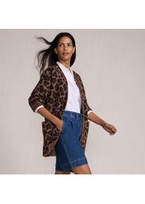 LANDS' END Offener Long-Cardigan aus Wimperngarn f&uuml;r Damen, Damen, size: regular, Braun, Polyester-Mischung/Nylon-Mischung, by Lands' End