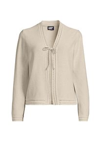 LANDS' END Cardigan aus Leinenmix zum Binden f&uuml;r Damen, Damen, size: regular, Elfenbein, Baumwolle/Leinen, by Lands' End