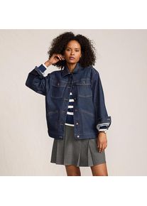 LANDS' END Trucker-Jeansjacke, oversized f&uuml;r Damen, Damen, size: regular, Blau, Baumwoll-Mischung/Polyester-Mischung, by Lands' End