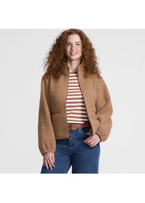 LANDS' END Boucl&eacute;-Fleecejacke in Petite-Gr&ouml;&szlig;e, Damen, size: petite, Braun, Polyester, by Lands' End