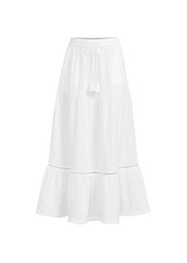 LANDS' END Maxi-Stufenrock aus Musselin f&uuml;r Damen in Petite-Gr&ouml;&szlig;e, Damen, size: petite, Wei&szlig;, Baumwolle, by Lands' End