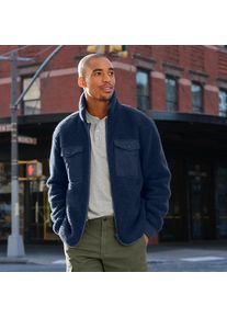 LANDS' END Sherpa-Fleece-Hemdjacke f&uuml;r Herren, Herren, size: regular, Blau, Polyester, by Lands' End