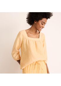 LANDS' END Leinen-Bauernbluse mit 3/4-&Auml;rmeln f&uuml;r Damen, Damen, size: regular, Gr&uuml;n, Leinen, by Lands' End