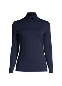LANDS' END Rollkragenshirt aus Baumwoll/Modalmix in Plus-Gr&ouml;&szlig;e, Damen, size: plus, Blau, Baumwolle/Elasthan/Baumwolle Modal, by Lands' End