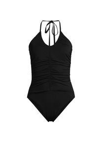 LANDS' END Wandelbarer Neckholder-Badeanzug f&uuml;r Damen, hoher Beinausschnitt, Damen, size: regular, Schwarz, Nylon-Mischung, by Lands' End