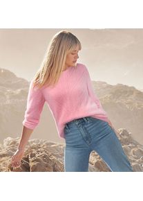 LANDS' END Ajourpullover aus Wimperngarn f&uuml;r Damen, Damen, size: regular, Pink, Baumwoll-Mischung/Nylon-Mischung, by Lands' End
