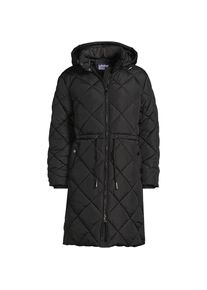 LANDS' END Steppmantel mit geraffter Taille f&uuml;r Damen, Damen, size: regular, Schwarz, by Lands' End