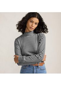 LANDS' END Stehkragen-Shirt in Petite-Gr&ouml;&szlig;e, Damen, size: petite, Schwarz, Baumwolle, by Lands' End