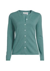 LANDS' END Kaschmir-Cardigan mit rundem Ausschnitt in Plus-Gr&ouml;&szlig;e, Damen, size: plus, Gr&uuml;n, Kaschmir, by Lands' End