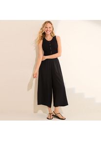 LANDS' END &Auml;rmelloses Henley-Shirt f&uuml;r Damen, Damen, size: regular, Schwarz, Elasthan/Kunstseide/Viskose, by Lands' End