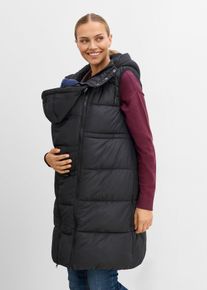 bonprix Lange 3-in-1 Umstandsweste mit Trageeinsatz (2-tlg Set), schwarz, Gr.34, Steppweste f&uuml;r die Schwangerschaft und danach