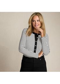LANDS' END Langarm-Henleyshirt aus Ripp-Jersey in Plus-Gr&ouml;&szlig;e f&uuml;r Damen, Damen, size: plus, Elfenbein, Viskose-Mischung/Polyester-Mischung, by Lands' End