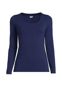 LANDS' END Baumwolle/Modal-Shirt mit Ballett-Ausschnitt f&uuml;r Damen in Plus-Gr&ouml;&szlig;e, Damen, size: plus, Blau, Baumwolle Modal, by Lands' End