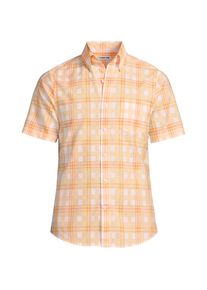 LANDS' END Madras-Kurzarmhemd f&uuml;r Herren, Classic Fit, Herren, size: regular, Orange, Baumwolle, by Lands' End