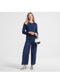 LANDS' END Premium Reinleinen-Schlupfhose in 7/8-L&auml;nge in Petite-Gr&ouml;&szlig;e, Damen, size: petite, Blau, Leinen, by Lands' End