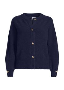 LANDS' END Wool Touch Cardigan mit Rundausschnitt f&uuml;r Damen in Petite-Gr&ouml;&szlig;e, Damen, size: petite, Blau, Wolle/Polyester/Nylon, by Lands' End