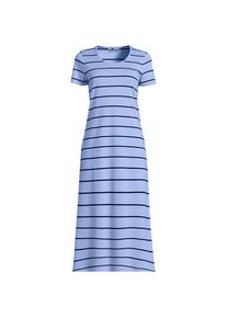 LANDS' END Wadenlanges Kurzarm-Nachthemd aus reiner Baumwolle f&uuml;r Damen in Plus-Gr&ouml;&szlig;e, Damen, size: plus, Blau, Baumwolle, by Lands' End