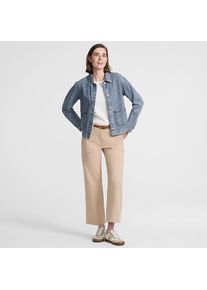 LANDS' END Soft Comfort Jeansjacke im Leinenmix, Damen, size: regular, Blau, by Lands' End