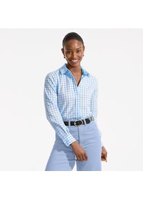LANDS' END Lange leichte Flanellbluse f&uuml;r Damen, Damen, size: regular, Blau, by Lands' End
