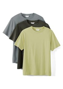 LANDS' END Kurz&auml;rmelige Rundhalsshirts im 3er-Set f&uuml;r Herren, Herren, size: regular, Multi, Baumwolle, by Lands' End