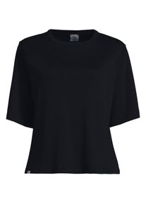 LANDS' END Kastiges Supima Interlock-Shirt '63 in Petit-Gr&ouml;&szlig;e, Damen, size: petite, Schwarz, Baumwolle, by Lands' End