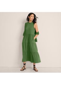 LANDS' END Maxi-Baumwollkleid aus Flammgarn f&uuml;r Damen, Damen, size: regular, Gr&uuml;n, Baumwolle, by Lands' End