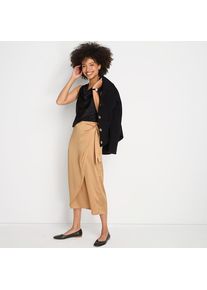 LANDS' END Satin-Wickelrock in Midi-L&auml;nge f&uuml;r Damen in Petite-Gr&ouml;&szlig;e, Damen, size: petite, Braun, Polyester, by Lands' End