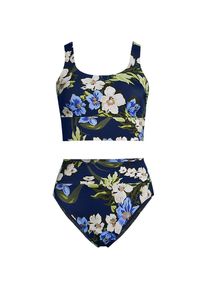 LANDS' END Komfort-Midkini in Plus-Gr&ouml;&szlig;e, Damen, size: plus, Blau, Elasthan/Metall/Nylon-Mischung, by Lands' End