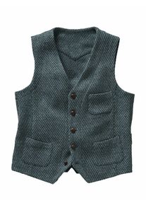 Mey & Edlich Mey & Edlich Herren K&uuml;stenfaden-Weste Blau 100 % Schurwolle (Merino)