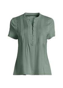 LANDS' END Kurz&auml;rmeliges Biesenshirt aus Baumwolle/Modal-Mix f&uuml;r Damen in Plus-Gr&ouml;&szlig;e, Damen, size: plus, Gr&uuml;n, Baumwoll-Mischung/Baumwolle Modal, by Lands' End