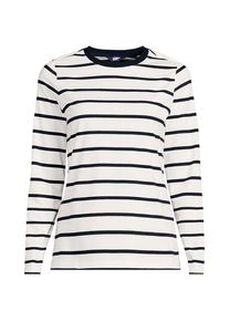 LANDS' END Lang&auml;rmeliges Supima-Shirt mit Rundausschnitt f&uuml;r Damen in Petite-Gr&ouml;&szlig;e, Damen, size: petite, Schwarz, by Lands' End