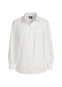 LANDS' END Hemdbluse mit Cutout-Detail f&uuml;r Damen in Petite-Gr&ouml;&szlig;e, Damen, size: petite, Wei&szlig;, Baumwolle, by Lands' End