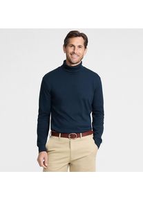 LANDS' END Supima Rollkragenshirt f&uuml;r Herren, Classic Fit, Herren, size: regular, Blau, Baumwolle, by Lands' End