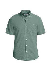 LANDS' END Seersucker-Kurzarmhemd f&uuml;r Herren, Classic Fit, Herren, size: regular, Gr&uuml;n, Baumwolle, by Lands' End