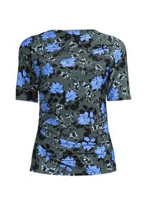 LANDS' END Silk Knit Gerafftes Shirt mit ellbogenlangen &Auml;rmeln f&uuml;r Damen, Damen, size: regular, Gr&uuml;n, Polyester-Mischung, by Lands' End